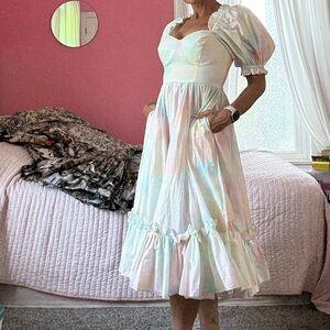 Selkie Chalk Ritz gown shortened to mid-calf pwith added pockets.